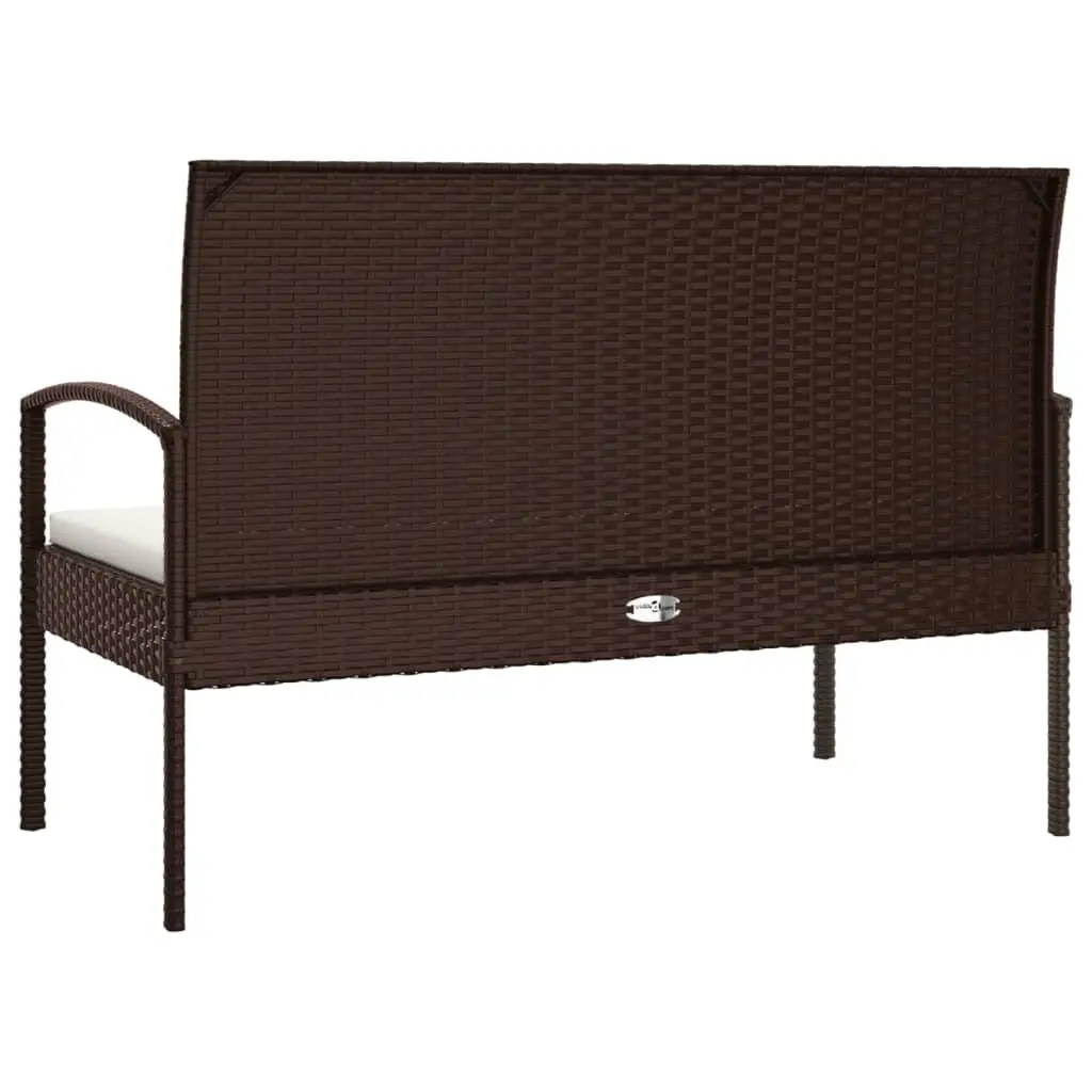 Garden Bench for Outdoor Use 105cm Brown Poly Rattan