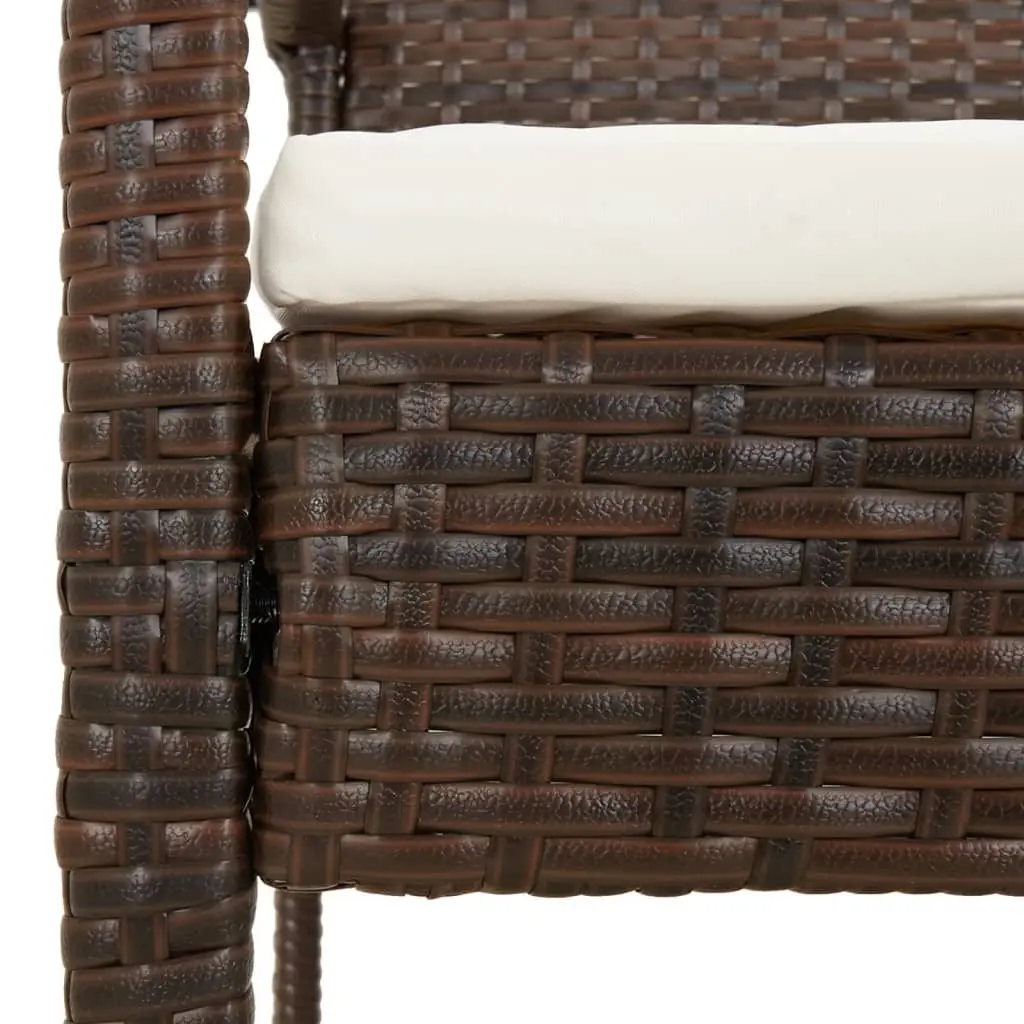Garden Bench for Outdoor Use 105cm Brown Poly Rattan