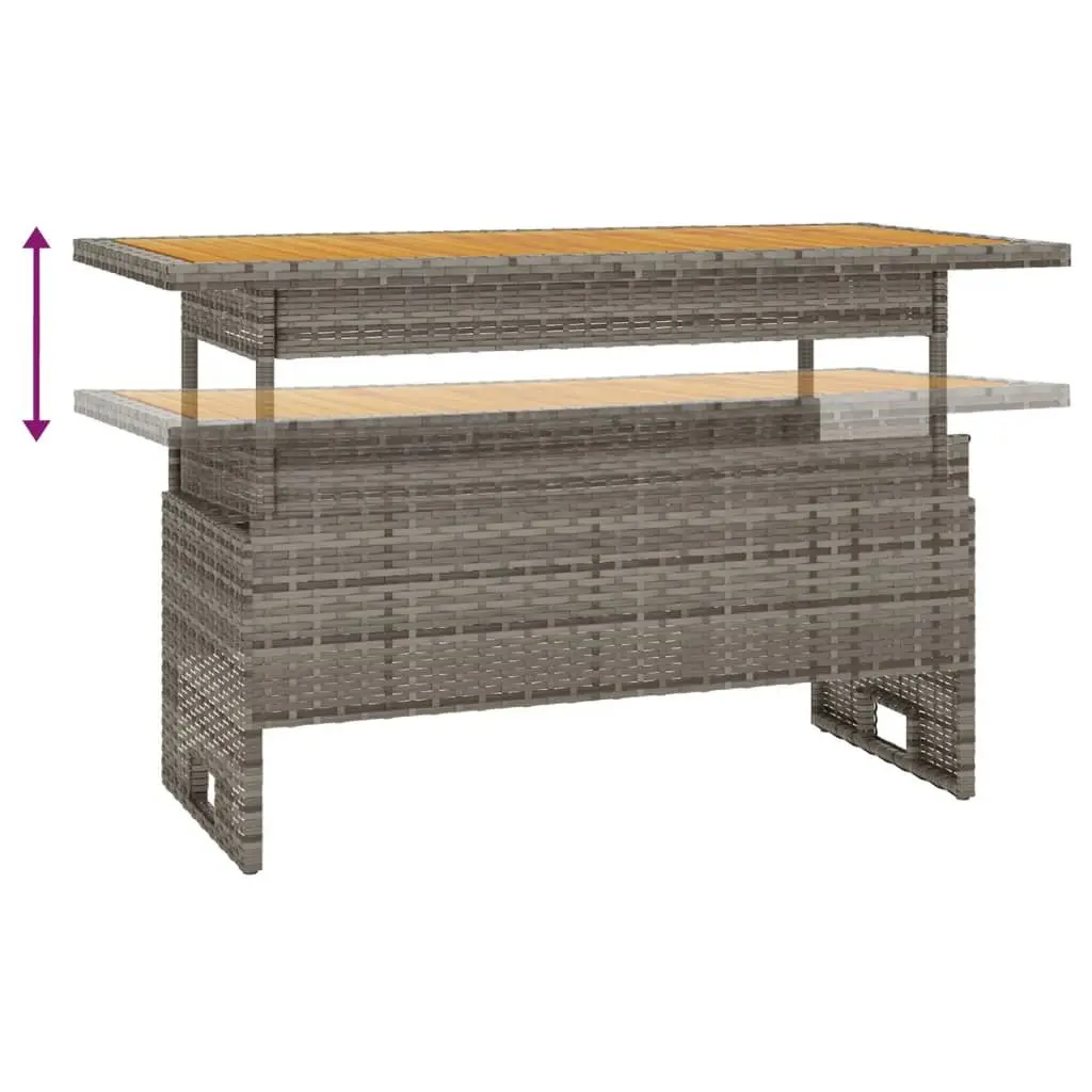 2 Piece Outdoor Garden Lounge Set with Cushions Grey Poly Rattan Patio Furniture