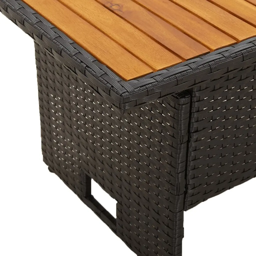 Garden Lounge Set Outdoor Use 3 Piece Black Poly Rattan Patio Seating