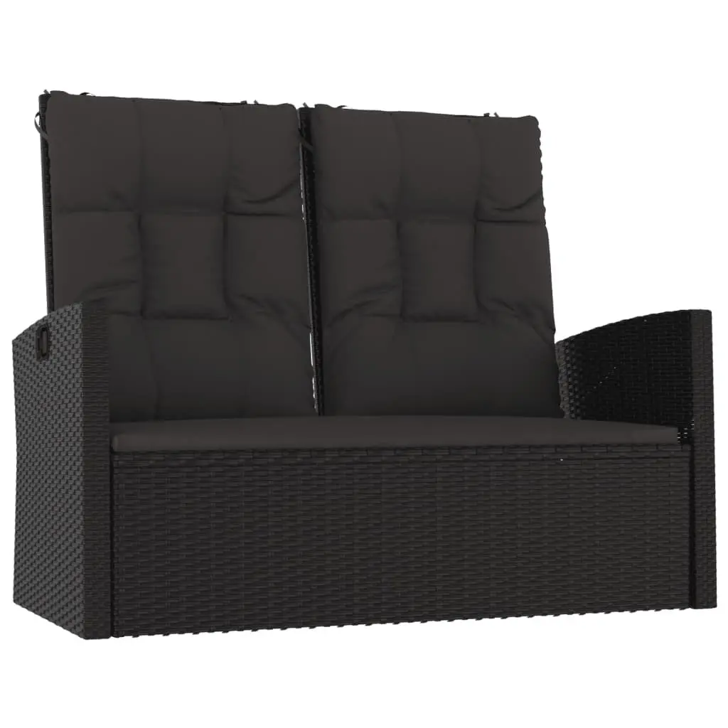 4 Piece Garden Lounge Set for Outdoor Use Black