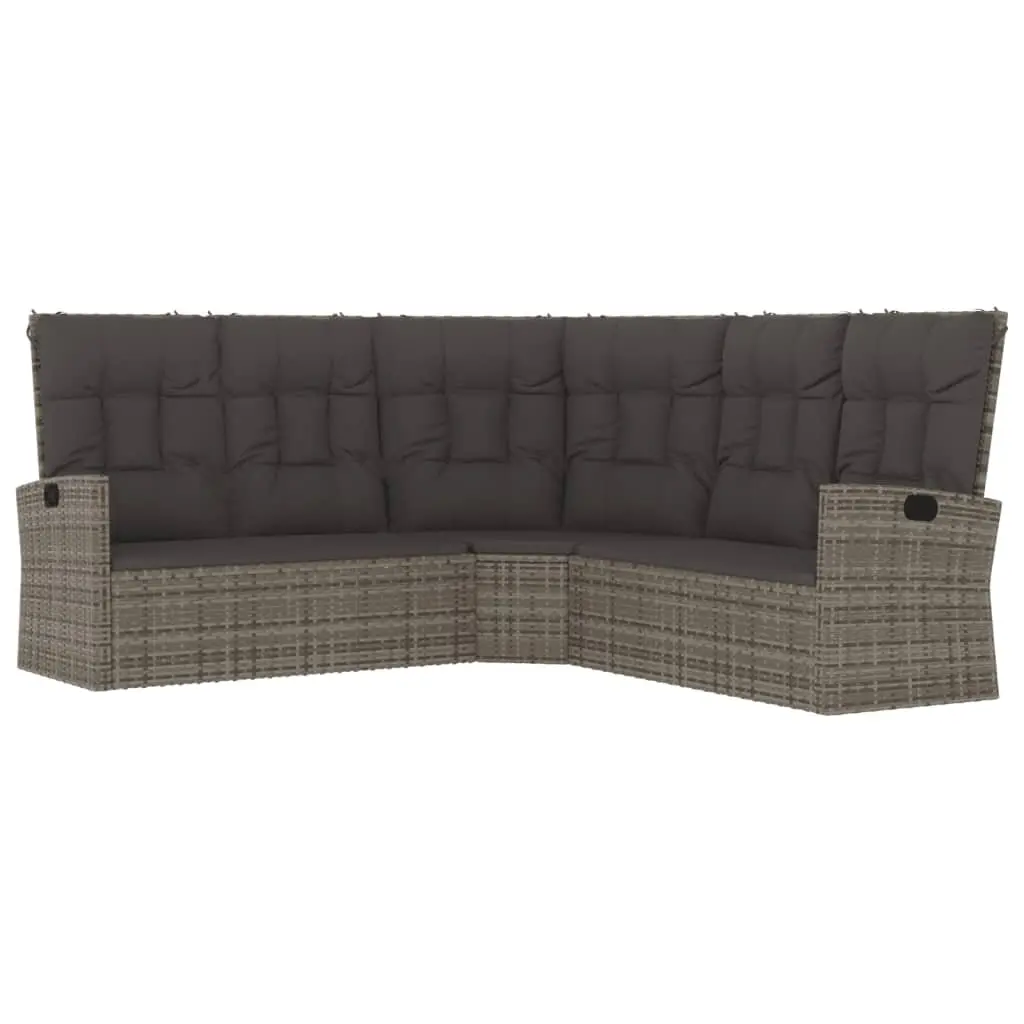 4 Piece Garden Lounge Set Outdoor Furniture Grey PE Rattan Patio