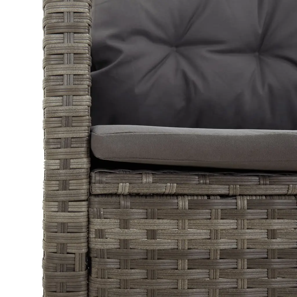 4 Piece Garden Lounge Set Outdoor Furniture Grey PE Rattan Patio