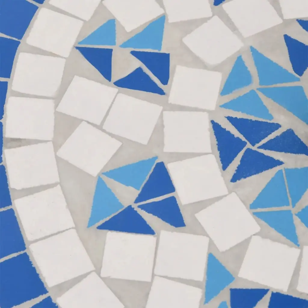 Parasol Base Round Blue White Outdoor Umbrella Stand Weight Ceramic Tile