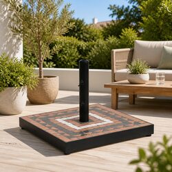 Specifications of Square Parasol Base: Terracotta and White