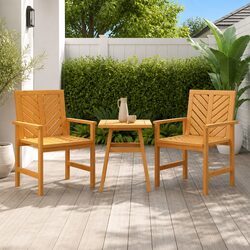Acacia Wood Outdoor Dining Chairs Set of 2 - Specs Inside
