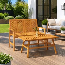 2 Piece Garden Lounge Set: Dimensions & Material Overview