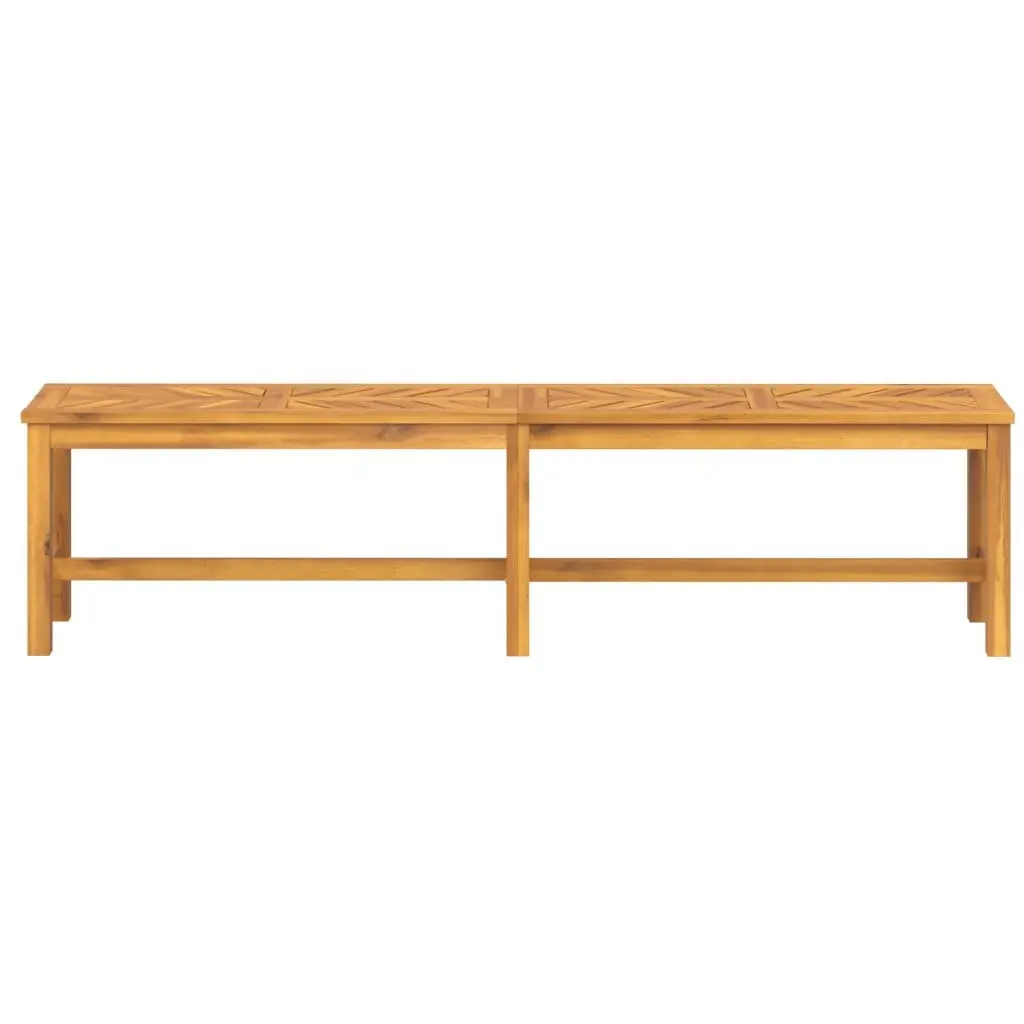 Garden Bench Outdoor Seating 180cm Solid Acacia Wood Fishbone Pattern Brown