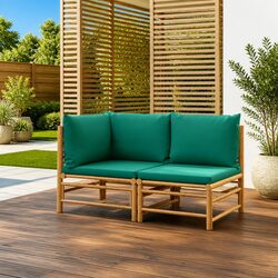 Specifications of the Bamboo Lounge Set with Green Cushions