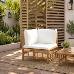 Bamboo Garden Corner Sofa Set with Cushions