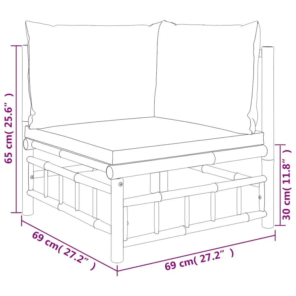 Outdoor Corner Sofa Sectional Garden Furniture Set with Cushions and Backrest