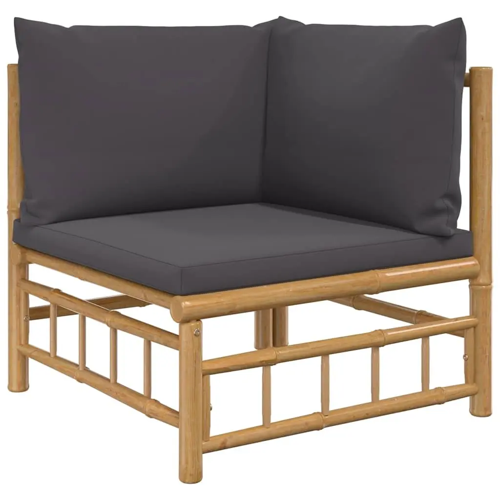 Outdoor Corner Sofa Garden Sectional Seating with Grey Cushions Modular