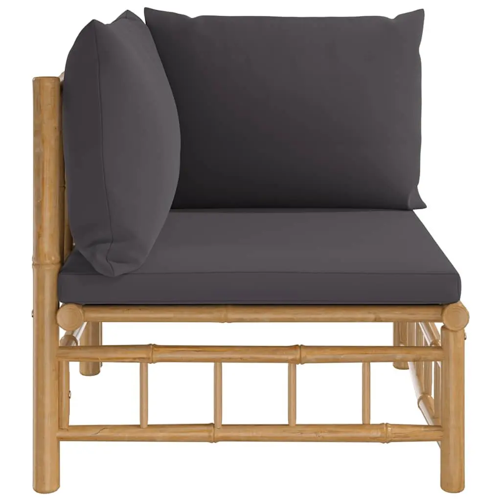 Outdoor Corner Sofa Garden Sectional Seating with Grey Cushions Modular