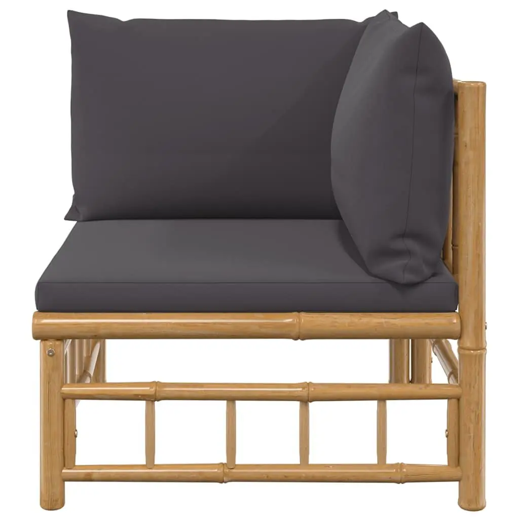 Outdoor Corner Sofa Garden Sectional Seating with Grey Cushions Modular