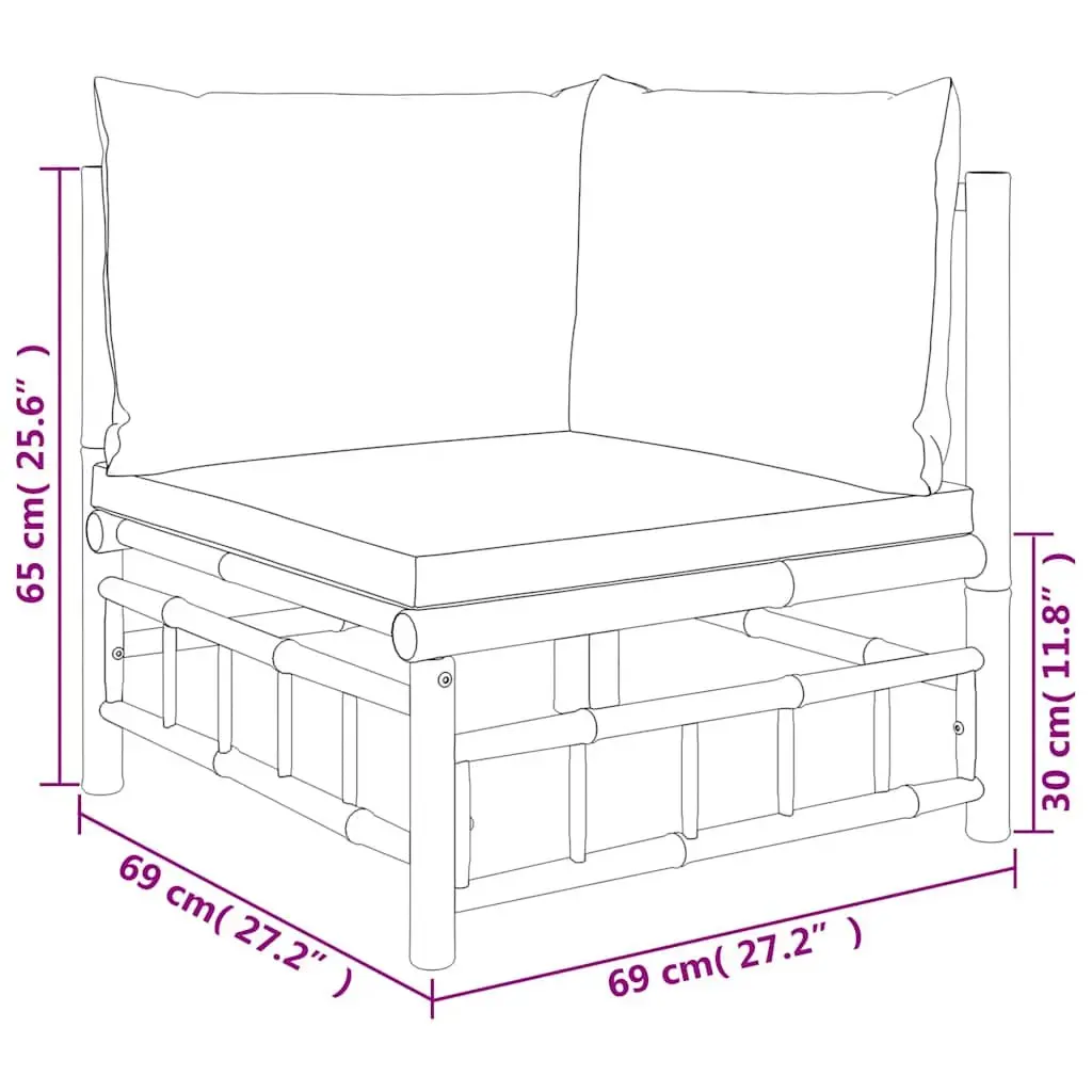 Outdoor Corner Sofa Garden Sectional Seating with Grey Cushions Modular