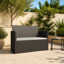 Specifications of the Black Poly Rattan Garden Bench