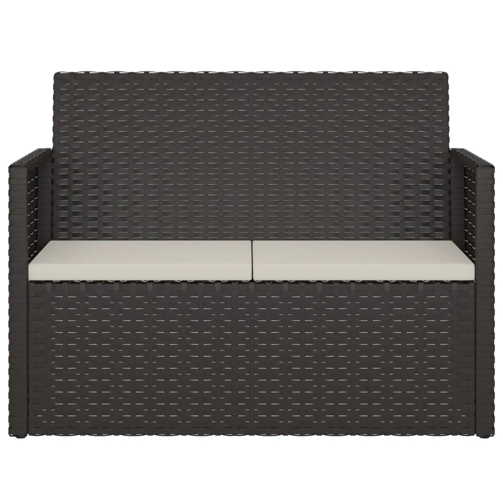 Black Poly Rattan Garden Bench
