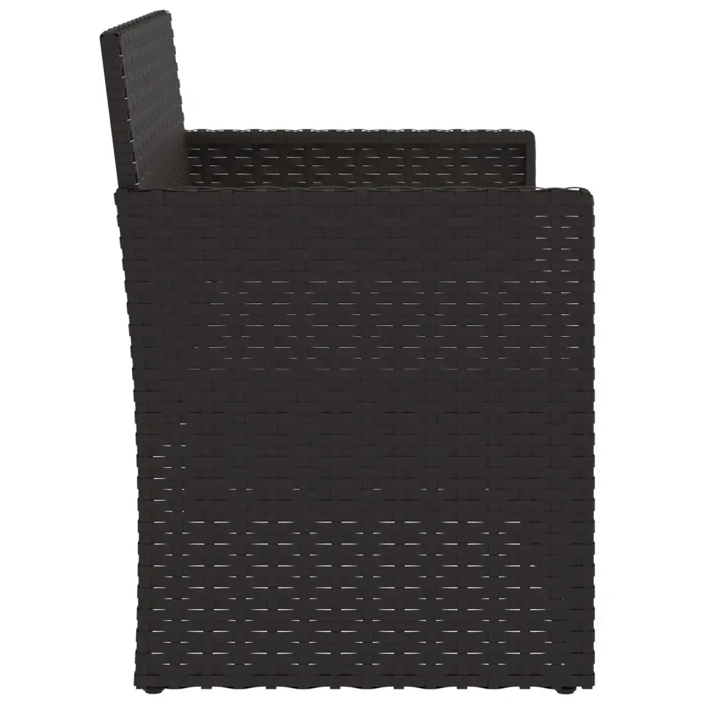 Black Poly Rattan Garden Bench