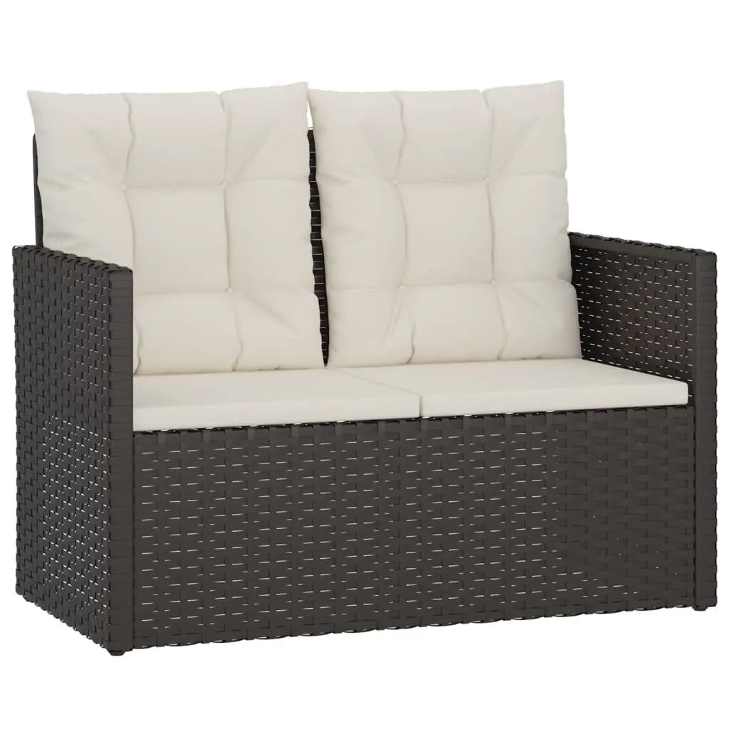 105cm Black Garden Bench with Cushions