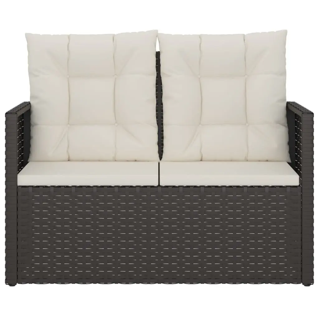 105cm Black Garden Bench with Cushions
