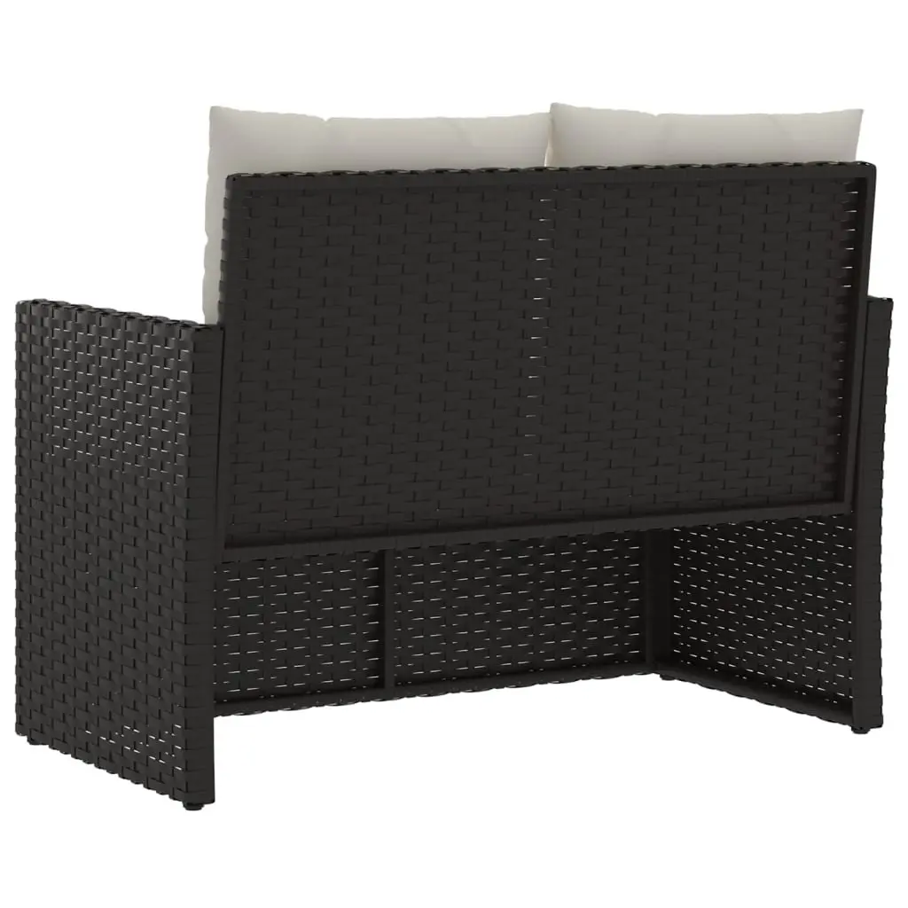 105cm Black Garden Bench with Cushions