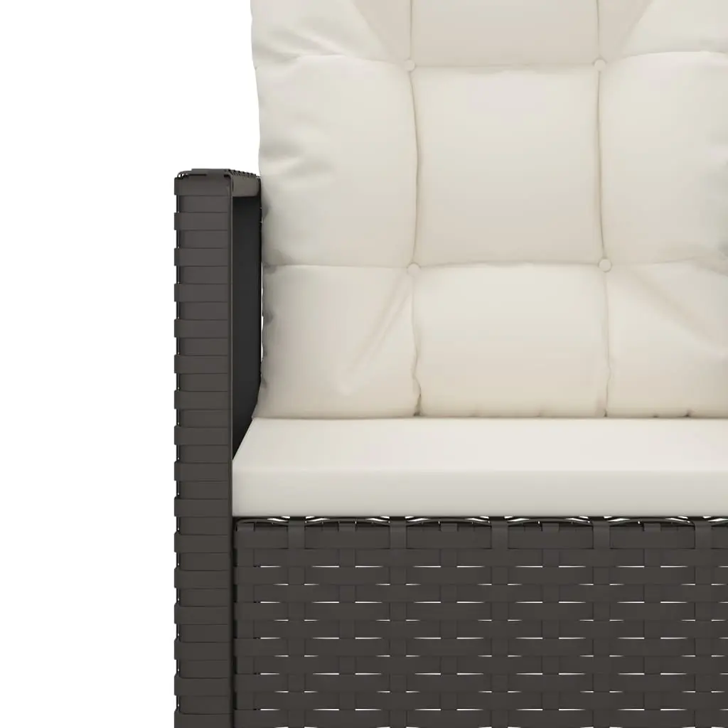 105cm Black Garden Bench with Cushions