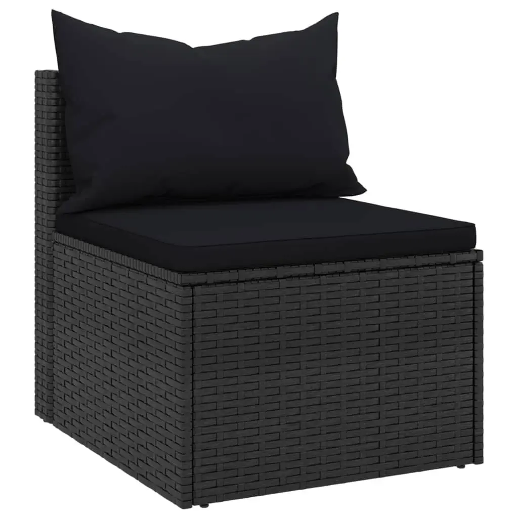 Black Garden Middle Sofas with Cushions