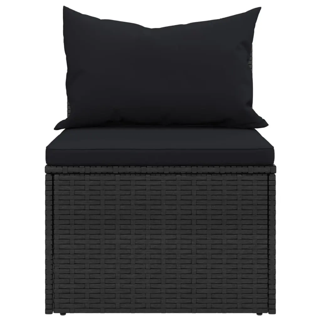 Black Garden Middle Sofas with Cushions
