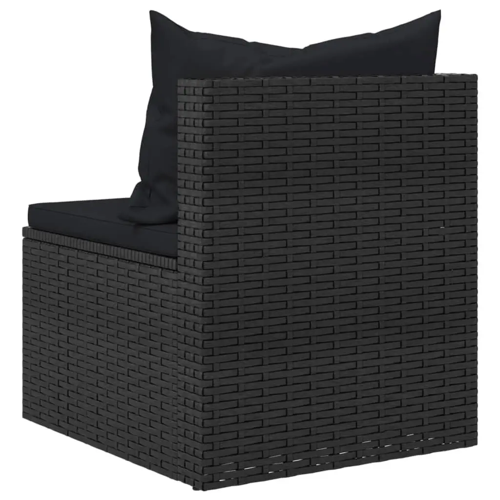 Black Garden Middle Sofas with Cushions