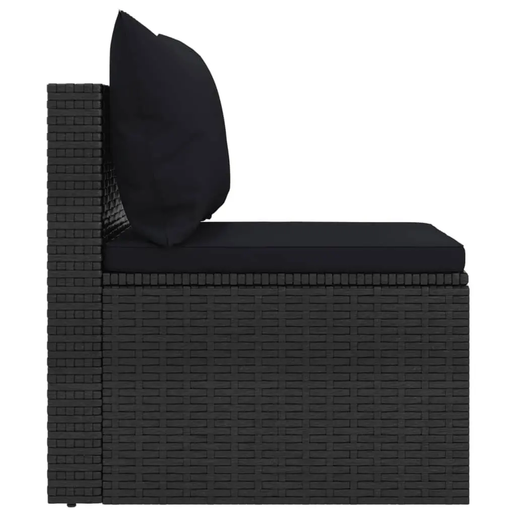 Black Garden Middle Sofas with Cushions