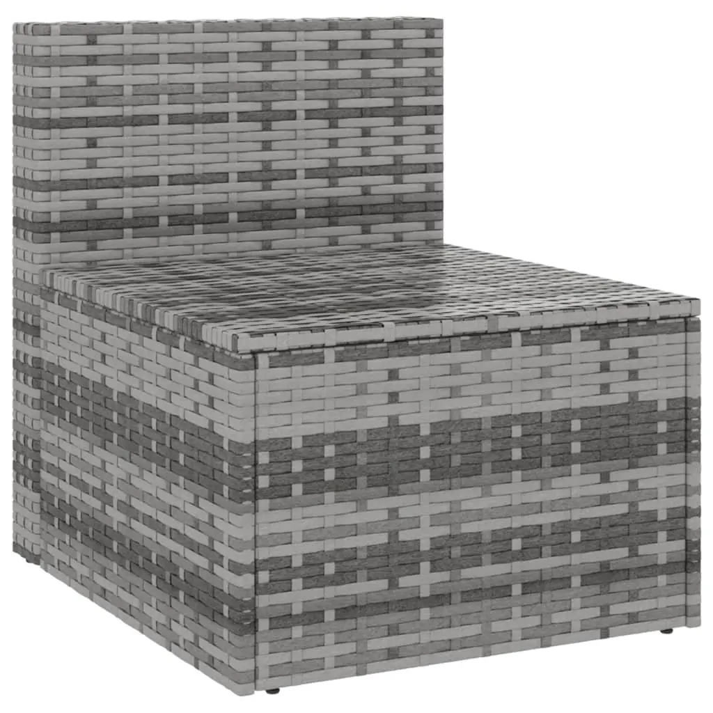 Outdoor Garden Middle Sofas Set 2 pcs Grey Poly Rattan Seating