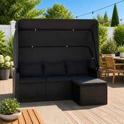 Specifications of 3-Seater Garden Sofa with Roof and Footstool