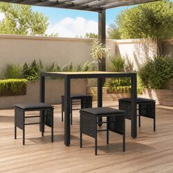 Specifications of 4 Cushioned Black Garden Footstools