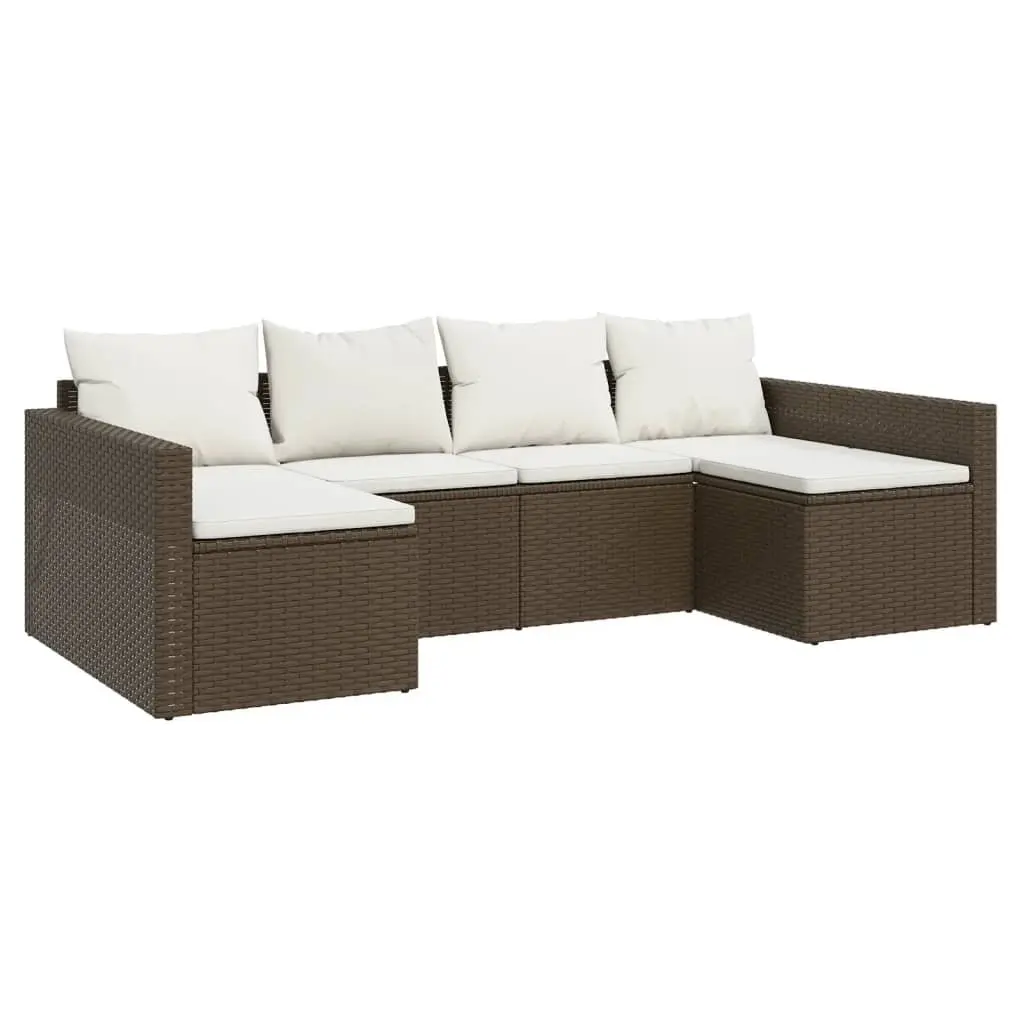 Garden Lounge Set Outdoor Furniture 2 Piece Brown Rattan