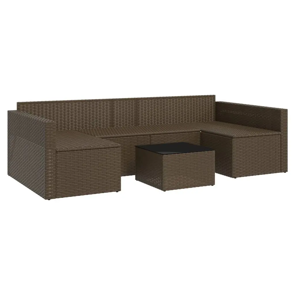 Garden Lounge Set Outdoor Furniture 2 Piece Brown Rattan