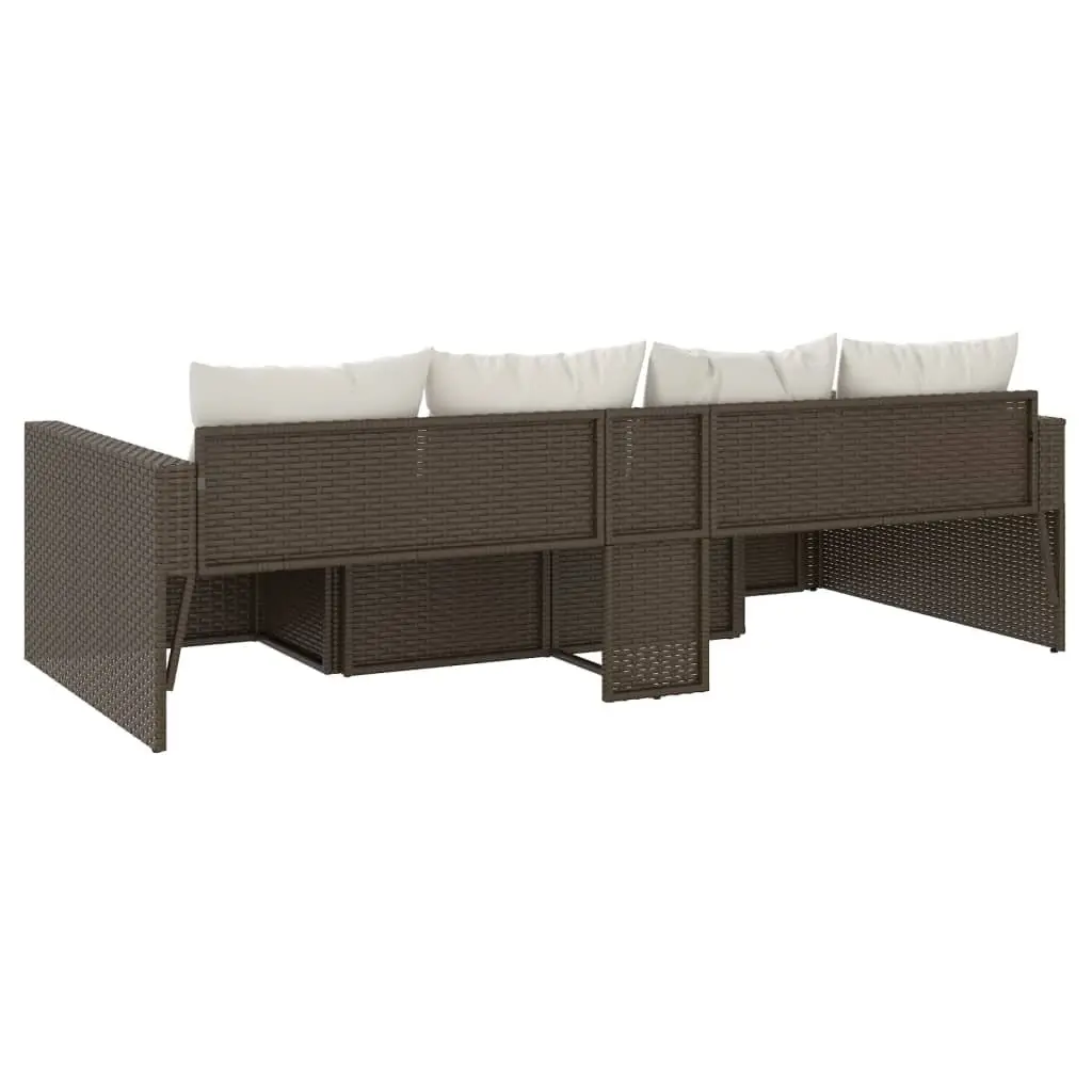 Garden Lounge Set Outdoor Furniture 2 Piece Brown Rattan
