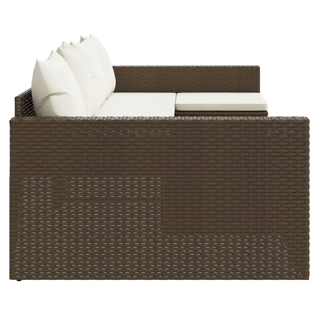 Garden Lounge Set Outdoor Furniture 2 Piece Brown Rattan