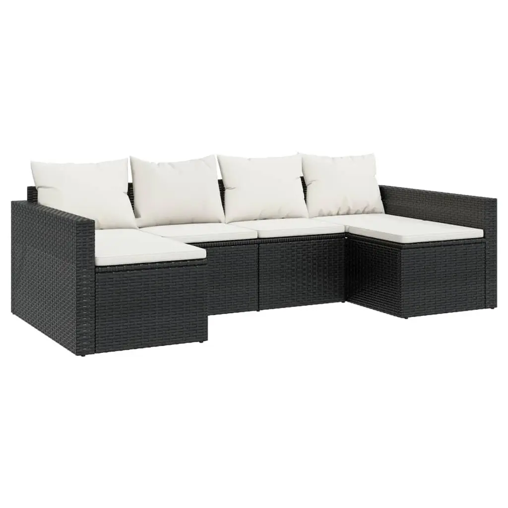 Outdoor Furniture Set 2 Piece Garden Lounge Black with Cushions and Coffee Table