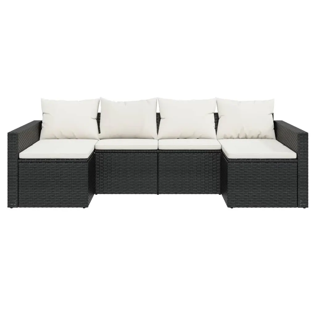 Outdoor Furniture Set 2 Piece Garden Lounge Black with Cushions and Coffee Table