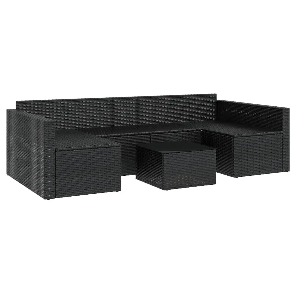 Outdoor Furniture Set 2 Piece Garden Lounge Black with Cushions and Coffee Table
