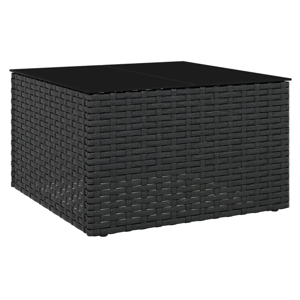 Outdoor Furniture Set 2 Piece Garden Lounge Black with Cushions and Coffee Table