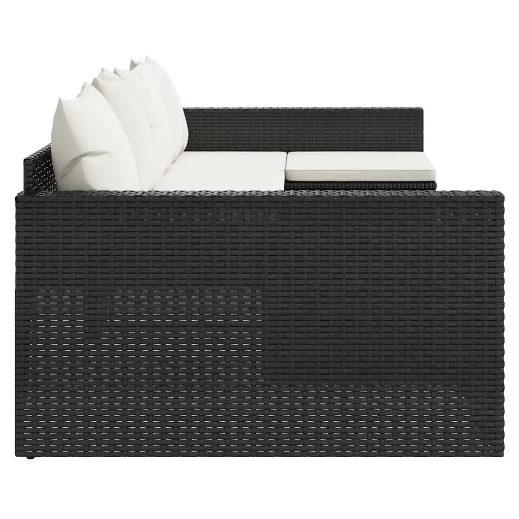Outdoor Furniture Set 2 Piece Garden Lounge Black with Cushions and Coffee Table