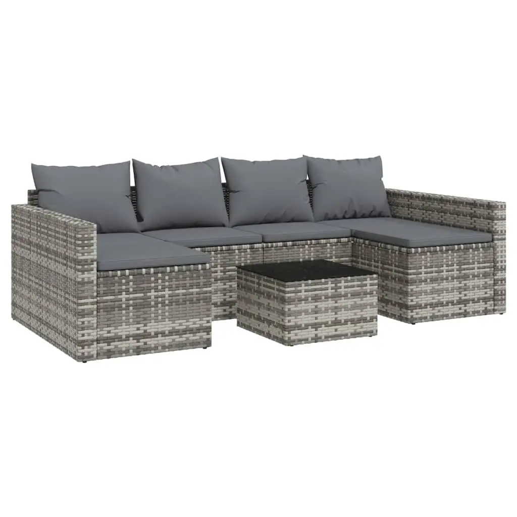 Garden Lounge Set for Outdoor Use 2 Piece Grey Poly Rattan with Cushions