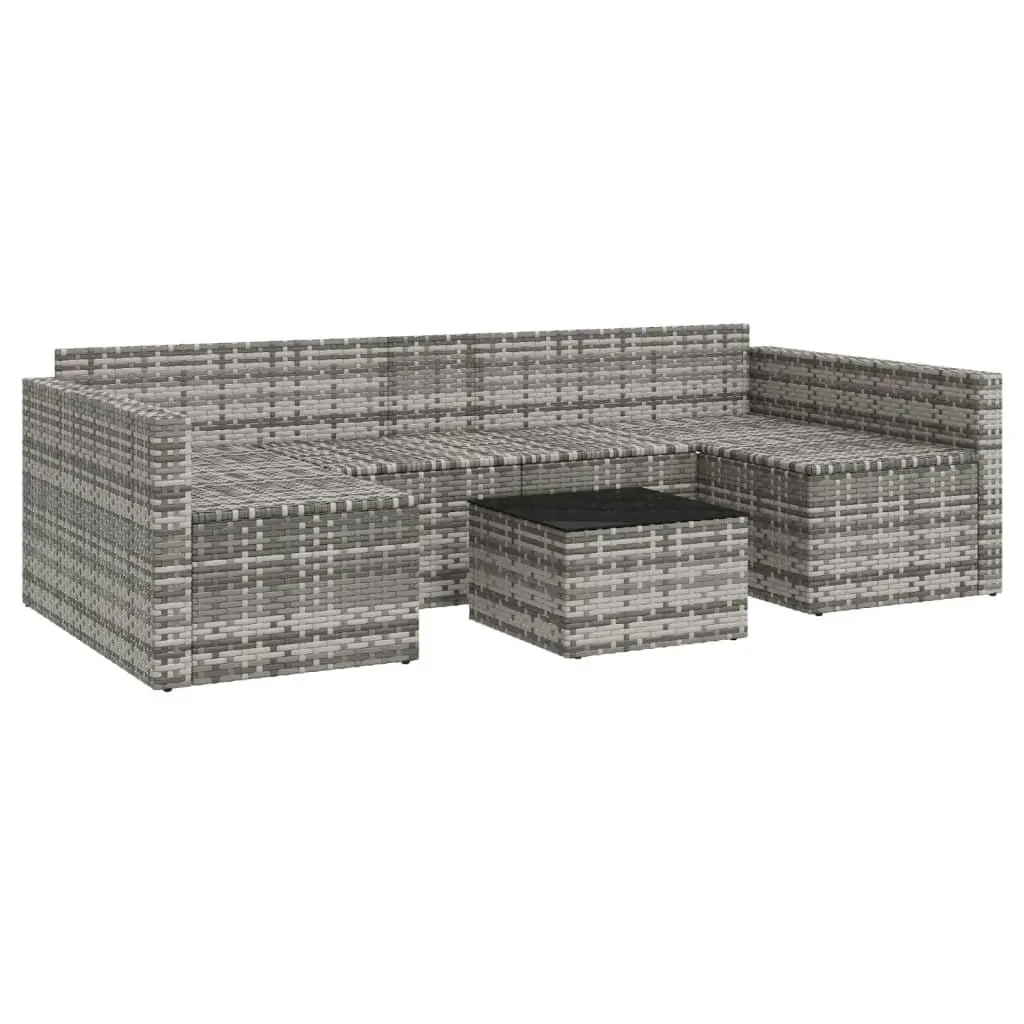 Garden Lounge Set for Outdoor Use 2 Piece Grey Poly Rattan with Cushions