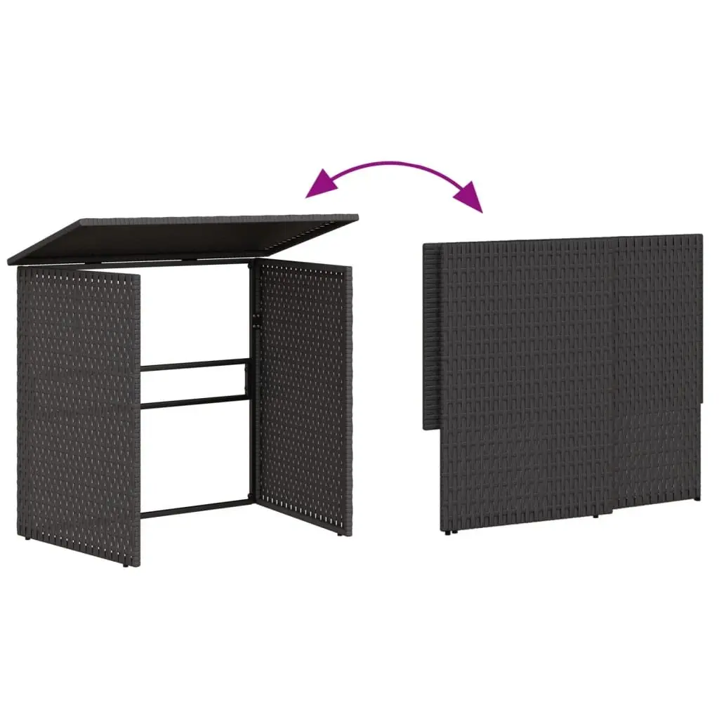 Outdoor Patio Furniture Set Black Poly Rattan L-Shaped Sofa with Cushions and Table
