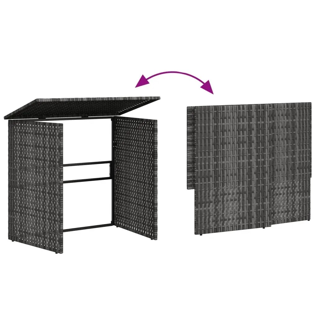 L-Shaped Garden Sofa Set with Table Grey Poly Rattan Outdoor Furniture