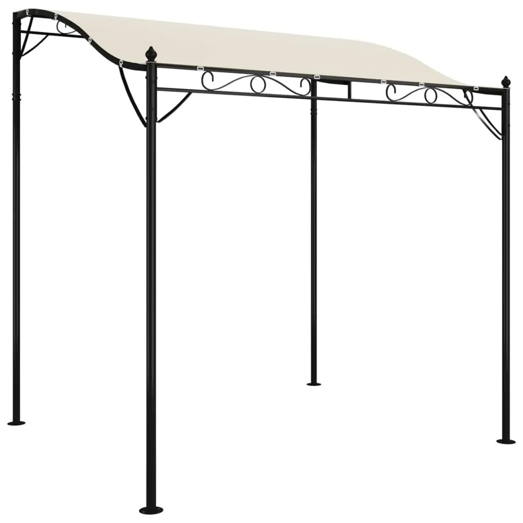 Canopy Gazebo Tent Outdoor Garden 2x2.3m Cream Curved Top Steel Frame