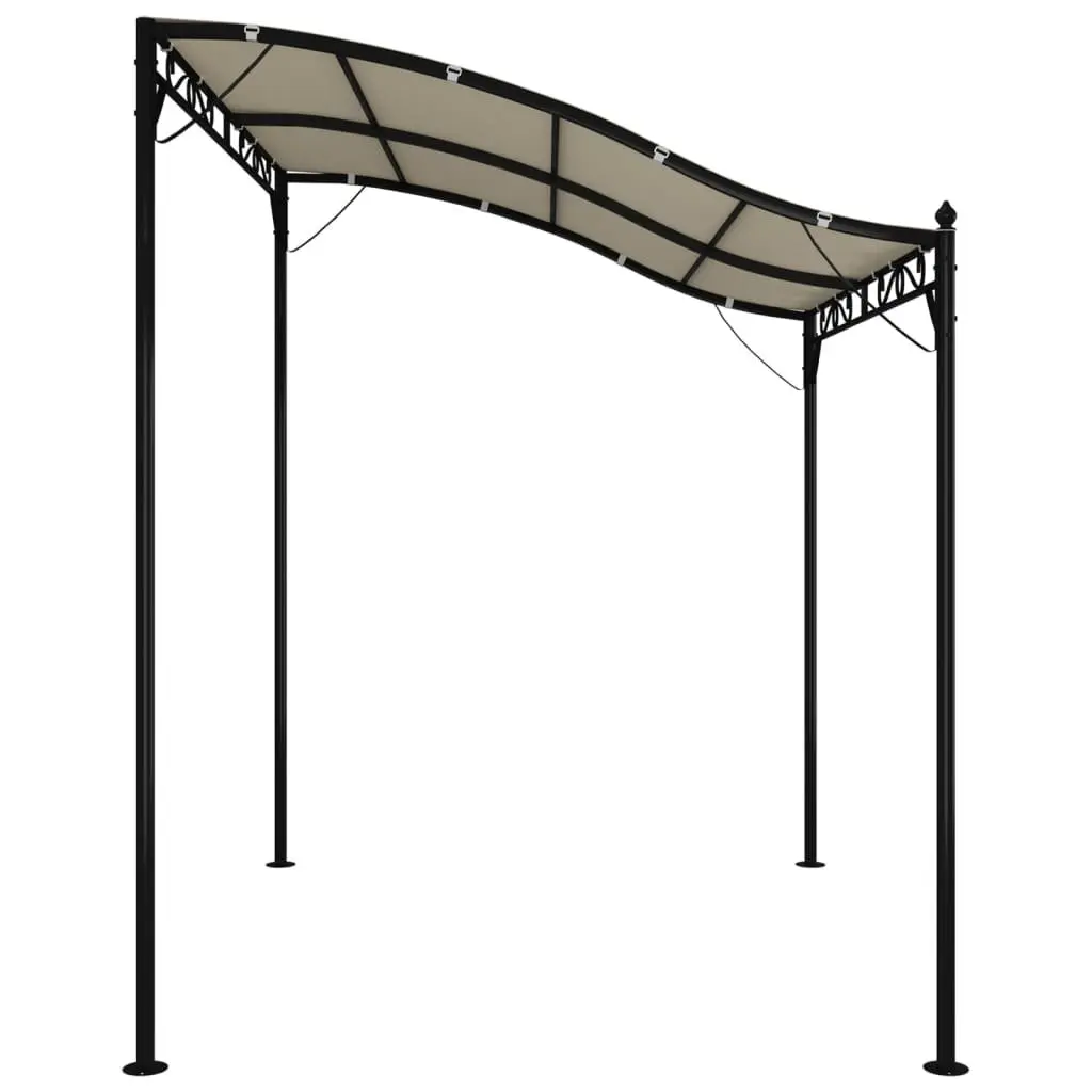 Canopy Gazebo Tent Outdoor Garden 2x2.3m Cream Curved Top Steel Frame
