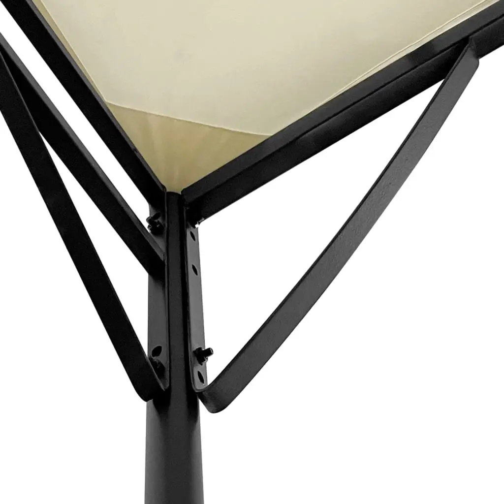 Canopy Gazebo Tent Outdoor Garden 2x2.3m Cream Curved Top Steel Frame