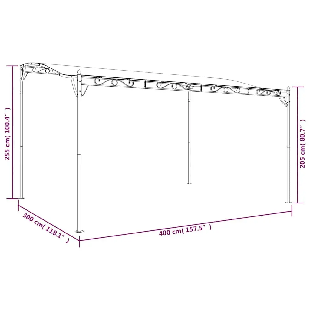 Garden Gazebo Canopy 4x3 m Outdoor Anthracite Steel Frame
